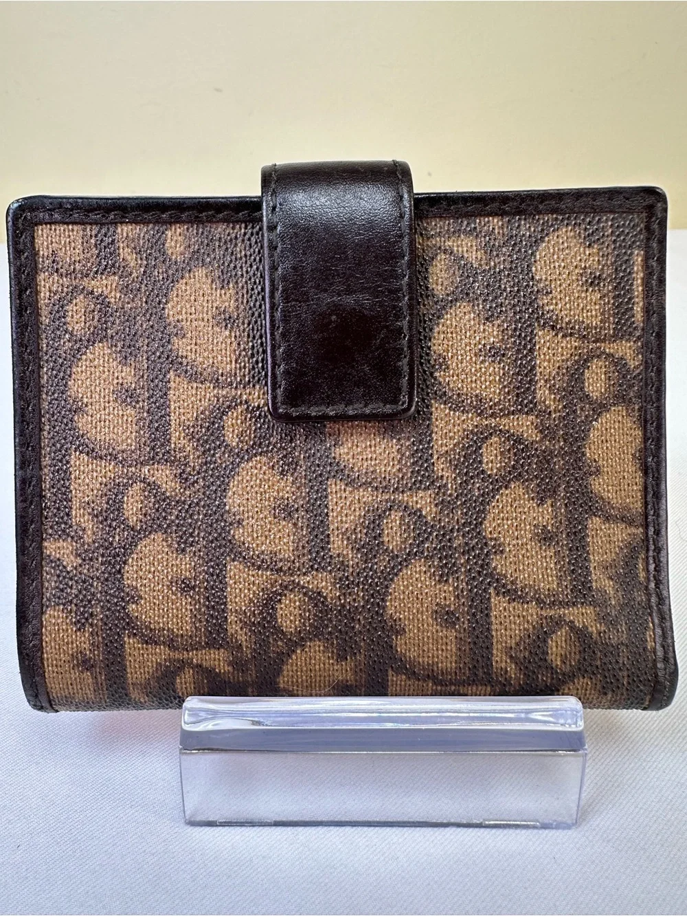 Christian Dior Trotter Monogram Wallet Vintage Brown canvas & leather COA